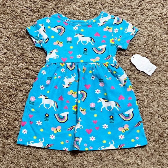 wonder nation | Dresses | Nw Wonder Nation Blue Unicornrainbow Print Baby  Girl Dress | Poshmark